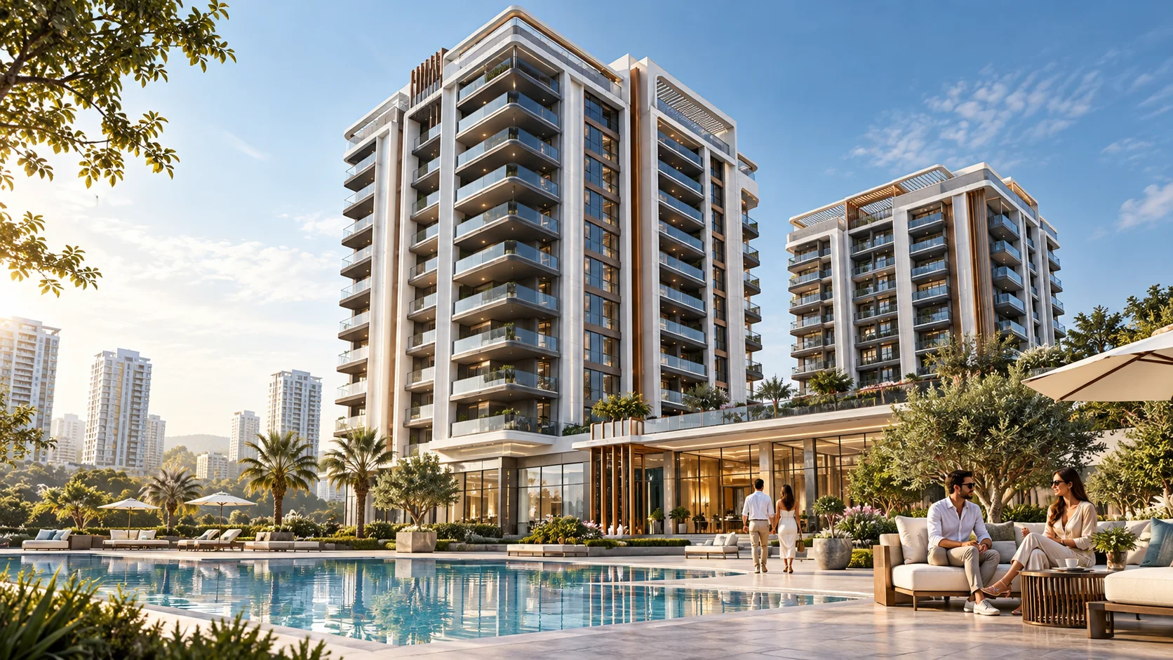 Vista Residence için insanların bulunduğu temsili rezidans konsept görseli